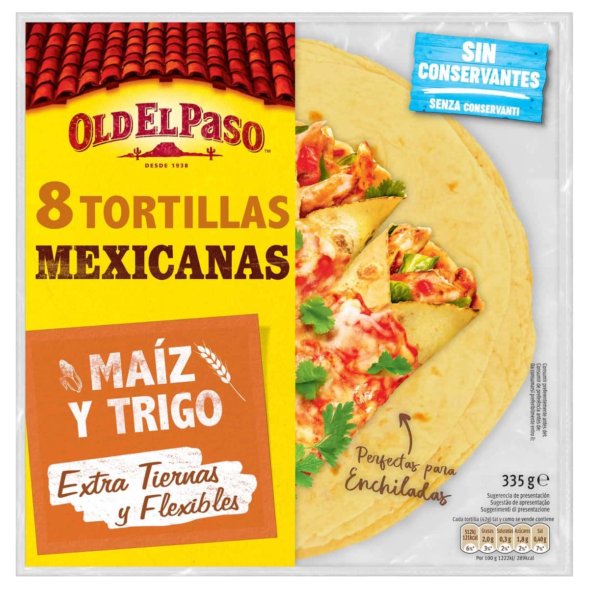 6357 TORTILLAS CON MAIZ 335GRS C-12UND
